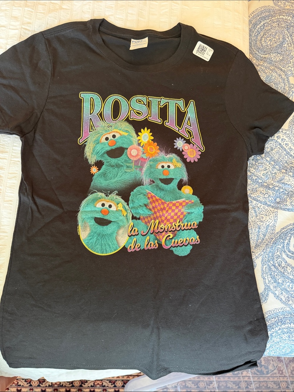Port and Company Rosita Graphic Tee - Black with Teal Characters